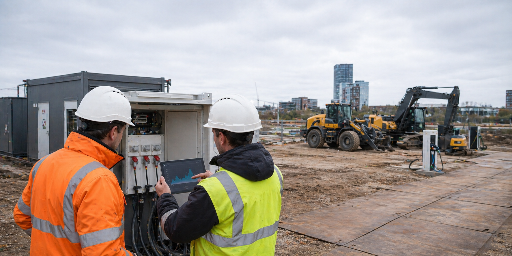 Technische voorbereiding van een netaansluiting voor een bouwplaats