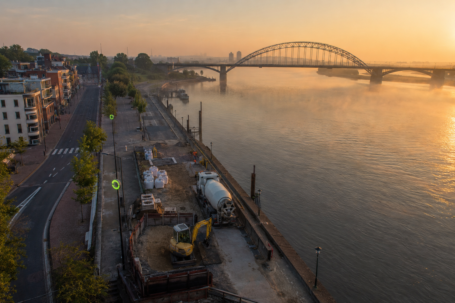 Overzichtskaart zero-emissiezone Nijmegen met bouwverkeer in de binnenstad